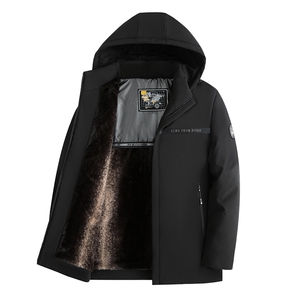 中老年冬季棉服男御防寒服加绒加厚保暖棉袄中年爸爸棉衣外套图片