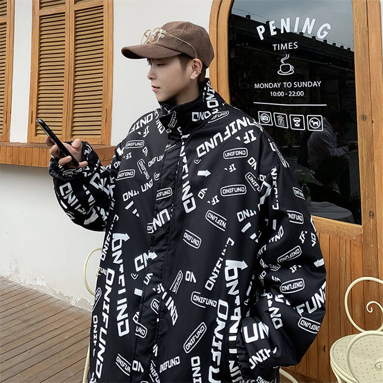 双面穿羊羔绒外套男士加厚棉衣秋冬季款ins潮牌男装棉服MY091-P85,男装棉衣,星座308B-1