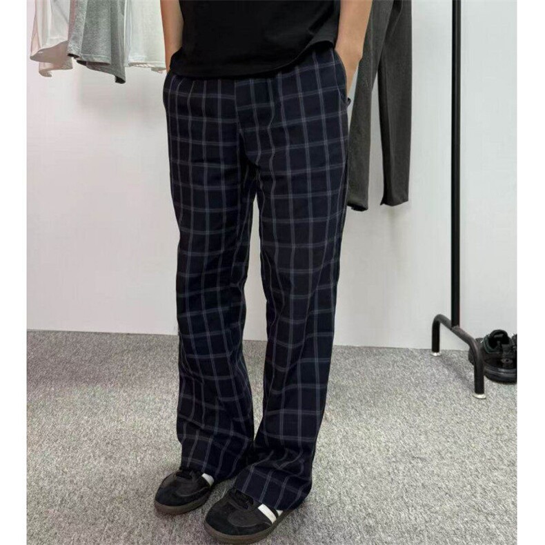 网图！美式复古格子裤基础款弯刀百搭休闲裤-EX50885-特批30,男装休闲裤,电商A061