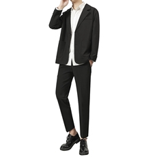 夏季新款宽松坠感西服套装男韩版潮流帅气休闲轻熟风小西装三件套，男装西服套装，星座505-2（原电商A260-1)
