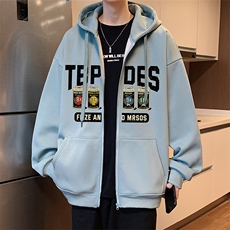 H209P70含棉量65%美式字母高街连帽卫宽松休闲开衫外套，男装卫衣，星座304A-1