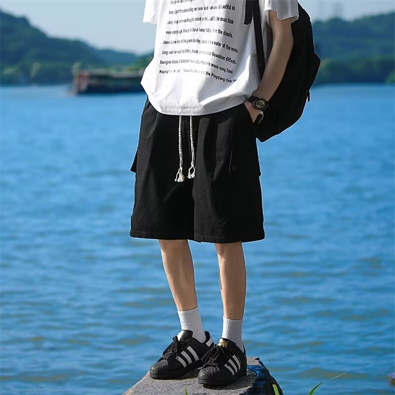 工装短裤男士韩版潮流口袋个性帅2024夏季新款ins五分裤K5441-P36,男装牛仔裤,星座412-2