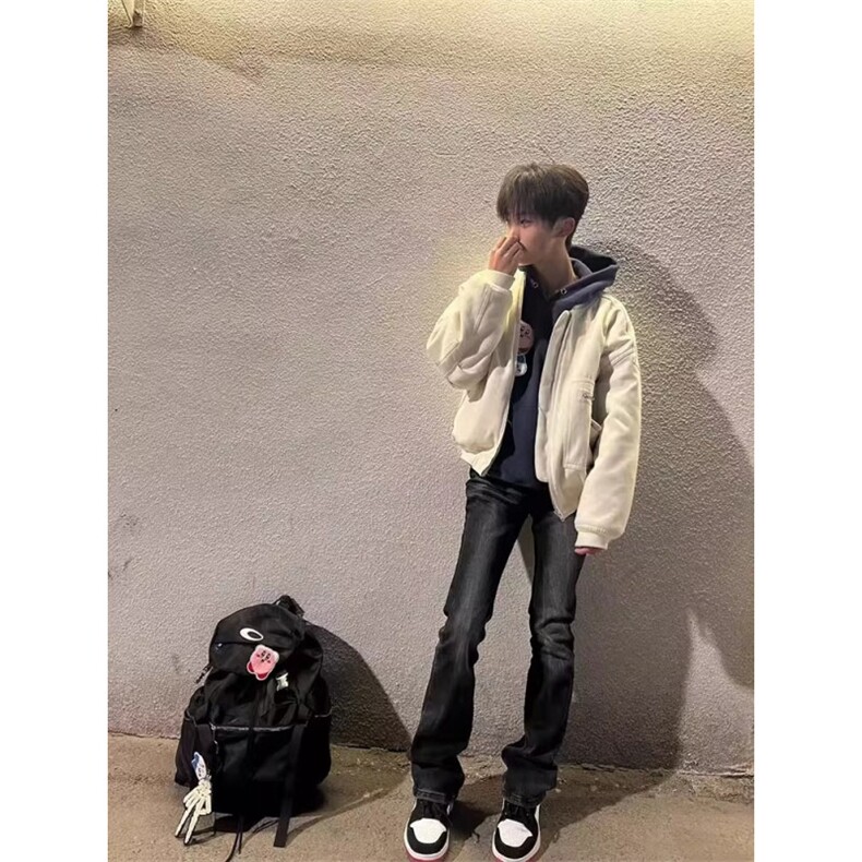 秋冬新款三宅飞行夹克男女高街vibe外套cleanfit风格潮,男装夹克,星座506A