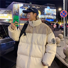PU皮棉服冬季宽松港风棉衣立领冬装棉袄PM01-P115限158抖音控178，男装棉衣，电商B370