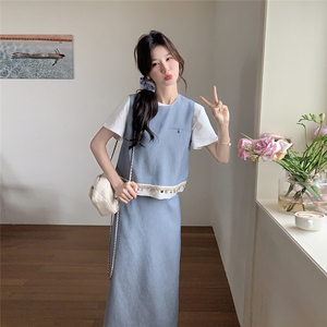 法式小香风套装裙女2025夏季新款高级感气质无袖背心半身裙两件套图片
