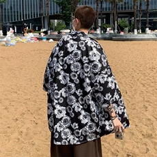 短袖男款夏季衬衫美式复古痞帅高级感夏威夷衬衫C2213P30，男装衬衫，星座1116-2