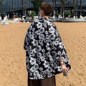 短袖男款夏季衬衫美式复古痞帅高级感夏威夷衬衫C2213 P30图片