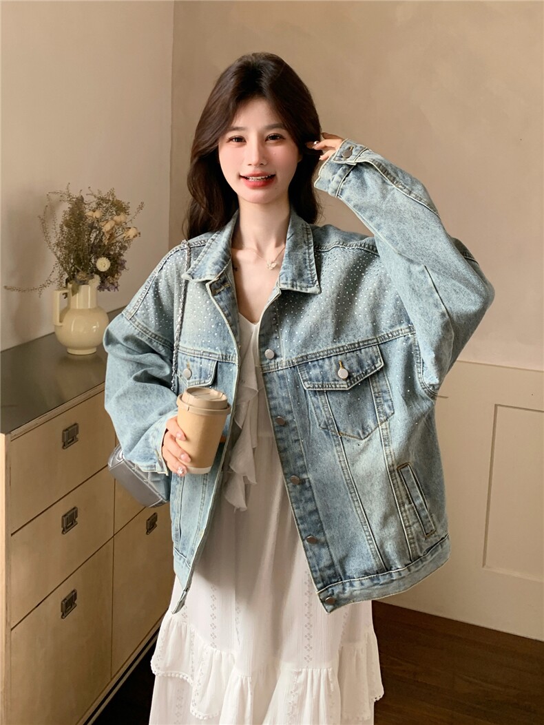 【现货】主推烫钻牛仔外套P155-K248,女装短外套,浙宝128A