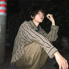 春秋款潮流个性民族风印花灯芯绒衬衫宽松复古百搭休闲长袖衬衣男，男装民族服装，星座506A