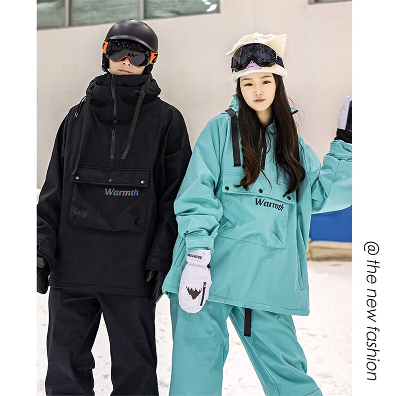 冬季户外连帽滑雪服情侣保暖加绒加厚防水防风中性风外套M25-P175图片