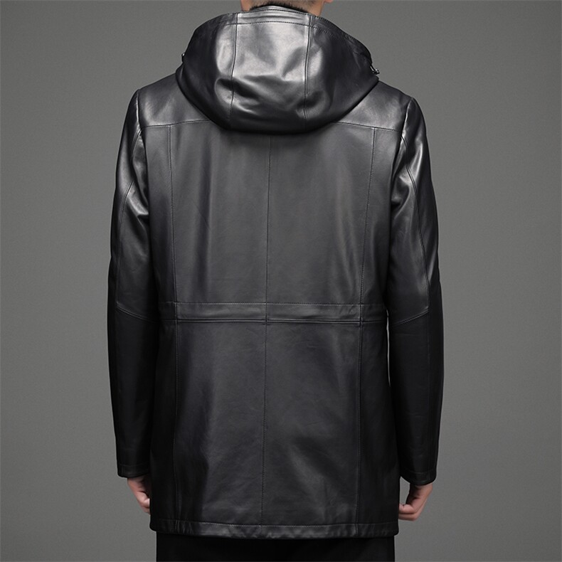 DLSN9807男士2023秋冬皮草绵羊皮皮衣男连帽皮克服风衣P1560,男装皮衣,电商B360
