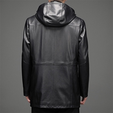 DLSN9807男士2023秋冬皮草绵羊皮皮衣男连帽皮克服风衣P1560，男装皮衣，电商B360