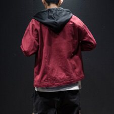 2021春秋季新款日系男脱卸连帽夹克宽松工装外套大码J8602-P85，男装夹克，电商A001