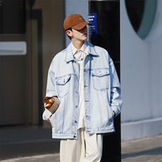 2023春季港风牛仔夹克男宽松痞帅夹克上衣字母印花外套JK924-P68，男装夹克，星座1103-3