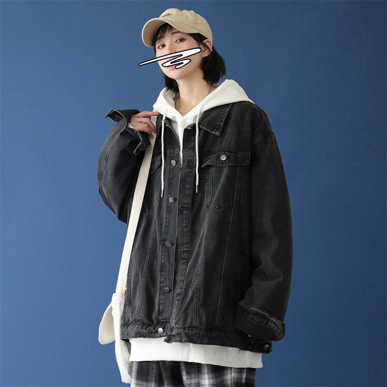 JK920-p65-限价98 现货毛毯平铺港风大码牛仔ins外套cityboy图片