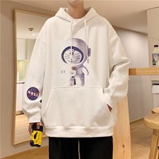 机器猫印花秋装连帽套头卫衣外套情侣装大码D246-1-WY25，女装短外套，电商A426-1(原A430-1)