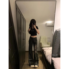 【网图】美式破洞牛仔裤男女款cleanfit工装裤子Y9200WW-特P55，男装牛仔裤，星座1007（原301D）