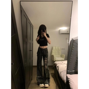 【网图】美式破洞牛仔裤男女款cleanfit工装裤子Y9200WW-特P55图片