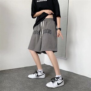 夏季高街潮牌ins五分裤字母印花运动裤男宽松休闲中裤 K3301-P24图片