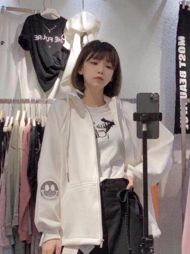 笑脸烫钻外套，女装，G7V7
