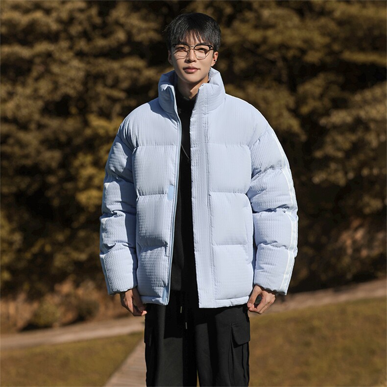 冬季新款钻石格拼接纯色立领加绒加厚棉衣外套保暖MY1916P75,男装棉衣,电商A128