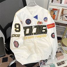 F120-P63高街ins潮牌嘻哈宽松夹克男美式复古刺绣机车棒球服外套，男装夹克，星座512-6