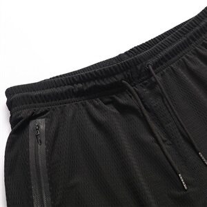 男大码束脚休闲运动弹力5分裤冰丝网眼短裤 M-4XLP40 5XL-9XLP45图片