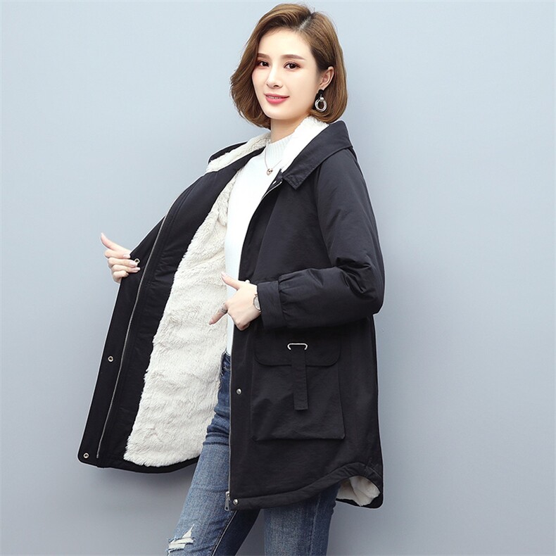 2020冬装新款修身显瘦减龄加绒保暖棉衣/棉服派克服,女装派克服,姿萝菲
