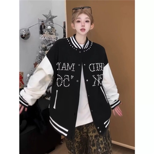 美式拼接棒球服男女春秋季新款高街百搭夹克外套JK802-P73图片