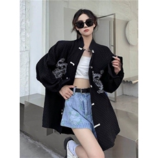 24新款潮改良版复古男女刺绣龙纹设计感衬衫外套-TZ058-网络图，男装衬衫，星座1002-2