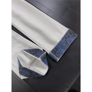 B221美式高街宽松拼接牛仔裤黑色50%棉 50%聚酯LK25520-特P45控78图片