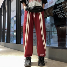 宽松休闲裤男韩版潮流裤子夏季薄款坠感阔腿拖地长裤K024-P40，男装休闲裤，星座308B-2