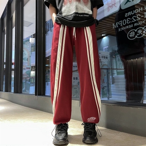 宽松休闲裤男韩版潮流裤子夏季薄款坠感阔腿拖地长裤K024-P40图片