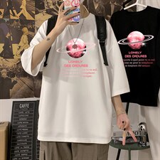 Q11184-P30春夏季七分袖t恤男大码五分袖男短袖中袖，男装T恤，电商A040
