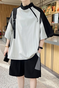 夏季薄款美式潮牌短袖短裤套装帅气搭配一套6129特P65控98图片