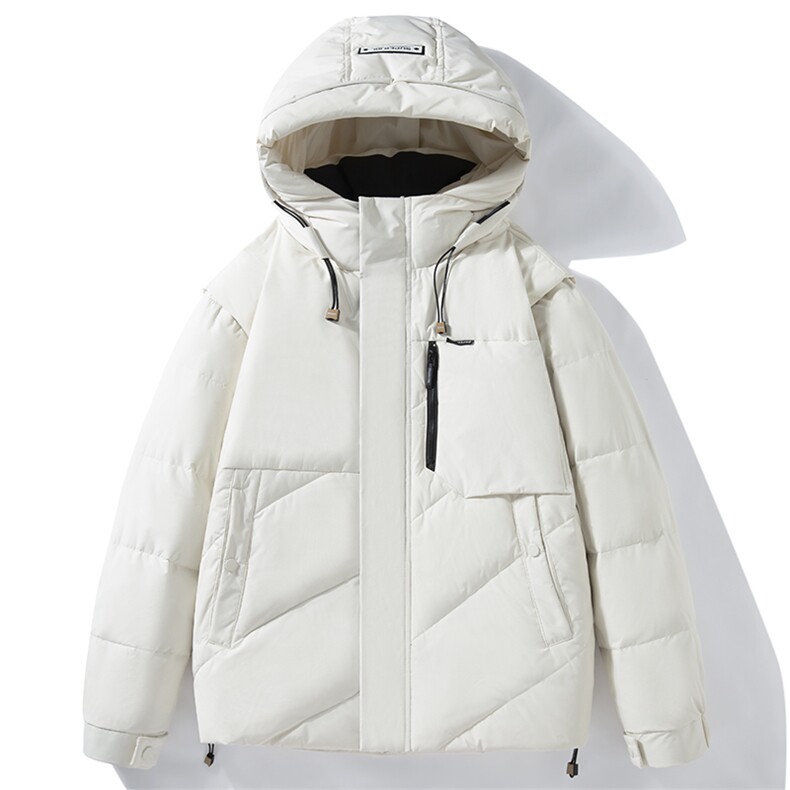 2025冬装可拆卸袖羽绒服男士高品质短款连帽加厚外套YR2411-P200,男装羽绒服,星座1210A