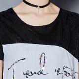 2021年夏季短袖套头圆领宽松显瘦韩版亮片T恤，女装T恤，安之芮娜