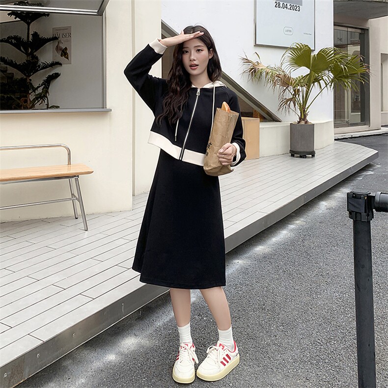【新品】秋季卫衣连衣裙套装82397-P150-K208,女装套装/套裙,辉之琳