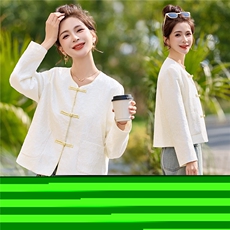 2026年春季新中式提花盘扣设计感时尚潮流气质外套，女装短外套，罗腾