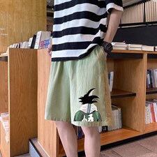 YD33005-P25港风潮牌亚麻短裤男大码棉麻五分裤男中裤沙滩裤,浅蓝色短裤怎样搭配图片图片