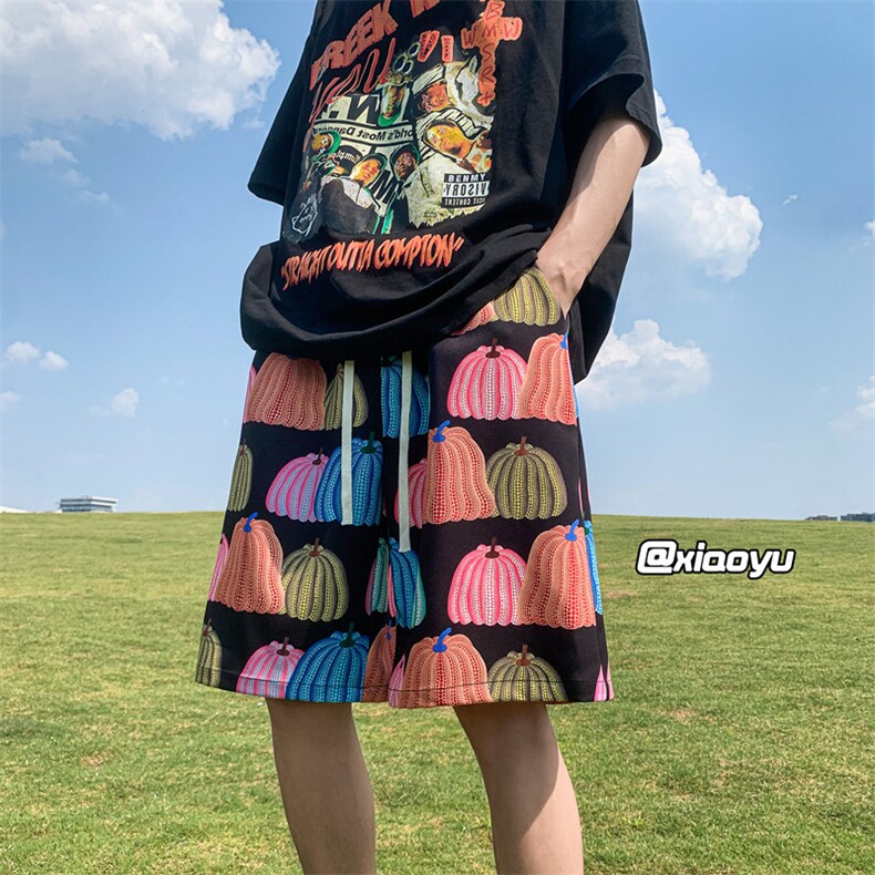 XZ616夏季新款满印南瓜冰丝五分裤休闲沙滩裤TY881P25控39,男装休闲裤,星座512A（原616）