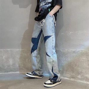夏季美式街头牛仔裤男ins潮牌设计感小众vibe风炸街裤子N0810-P50图片