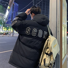 男士棉衣冬季2024新款加绒加厚青少年潮流外套男大码M0789-P110，男装棉衣，星座308B-2