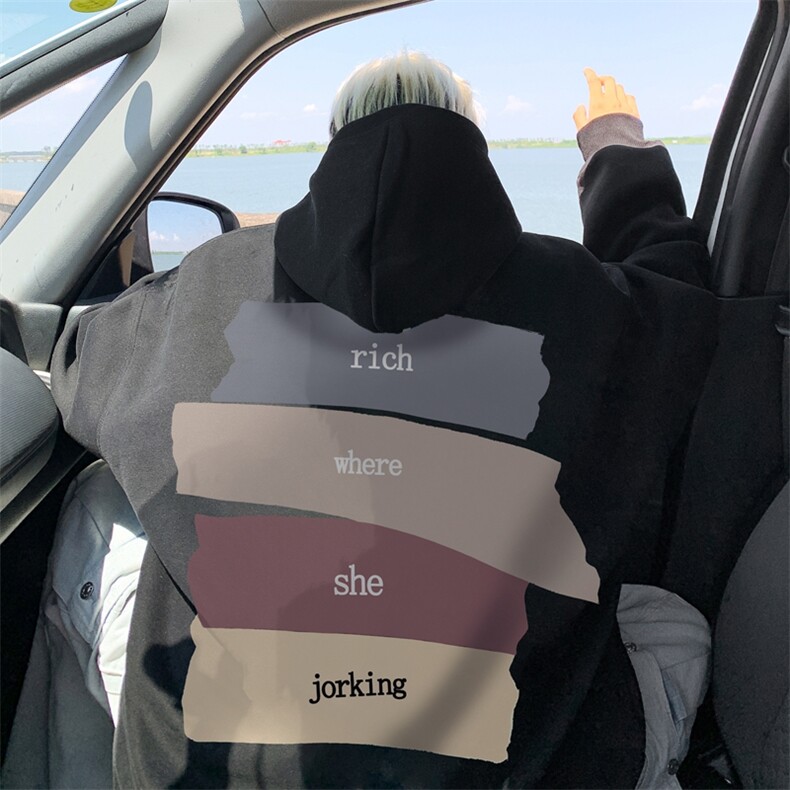 360克大码纯棉加厚华棉美式连帽卫衣印花XZ517A-3-HY6002-P48，男装卫衣，星座517A-3