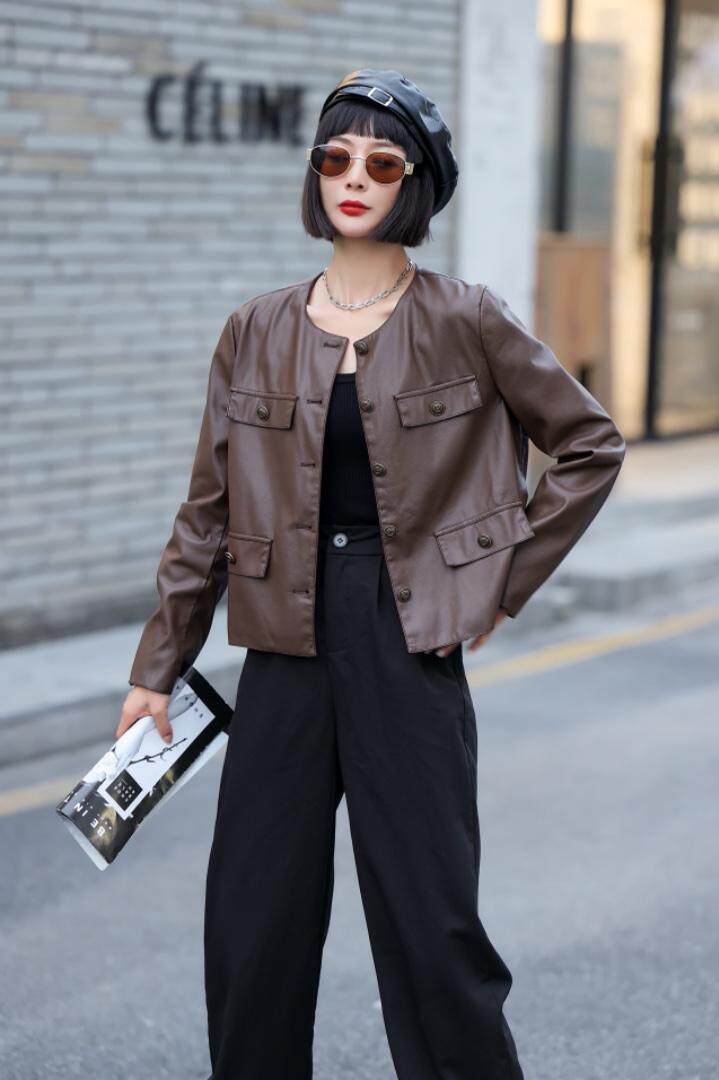 现货小香皮衣，女装皮衣，C&B