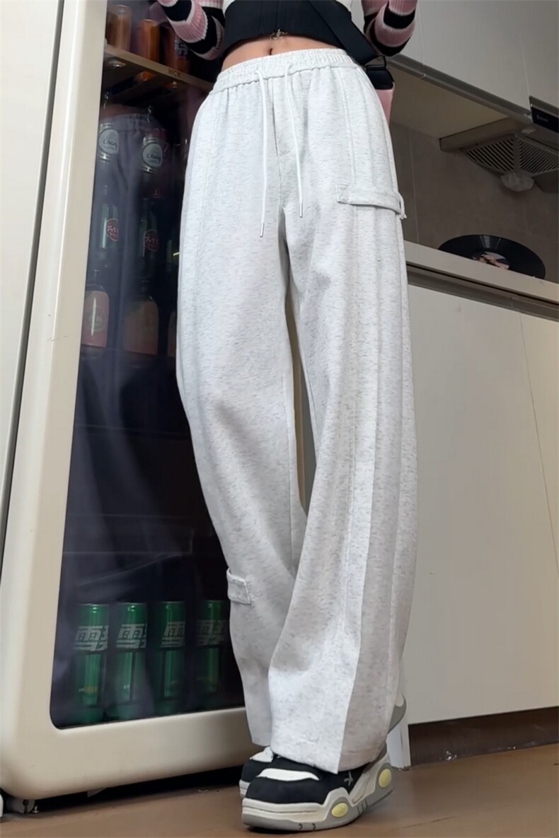 24新款美式潮牌宽松阔腿裤休闲裤解构垂感卫裤潮504-K861-P45控68,男装休闲裤,星座504