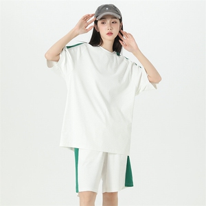女模夏季新款现货主推大码冰丝港风情侣休闲运动套装男S07P50