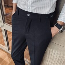 2021春夏新款九分裤垂感英伦腰部装饰男士西裤休闲裤A202K302P55，男装休闲裤，星座1311（原A202）
