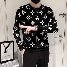 网红痞帅圆领毛衣男韩版修身精神小伙保暖针织衫秋冬季上衣服S216，男装针织衫/毛衣，星座1116A-2（原606A-1）