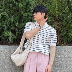 25春夏现货短袖条纹POLO衫男式短袖T恤休闲上衣PL01P45，男装T恤，星座716A（原星座815-4）